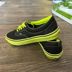 Neon green and black vans size 8 womens